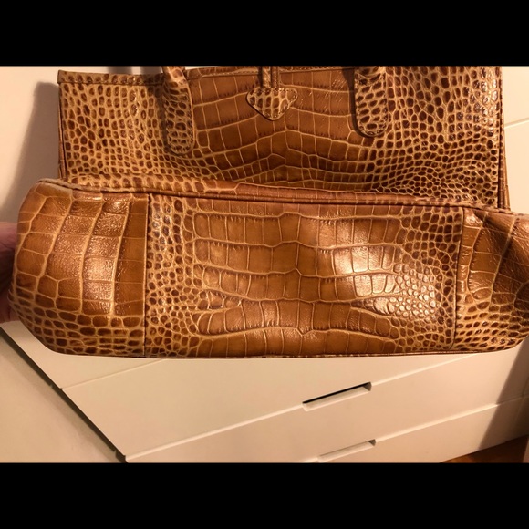 LONGCHAMP Embossed Tan leather tote bag - Picture 4 of 7